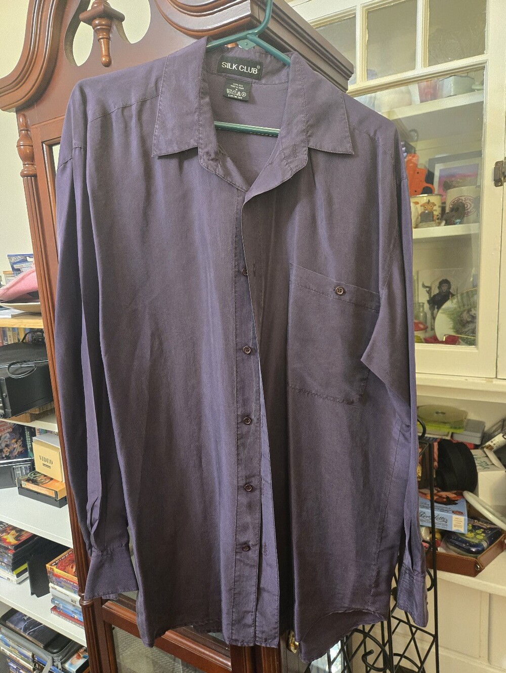 Vintage 90s Silk Club Men's Large Button-Up